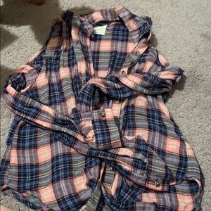 Cold shoulder flannel